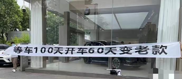没搞懂，郑州的问界车主开始集体组团拉旗子了，说是自己才刚刚买了60天的车变成了老