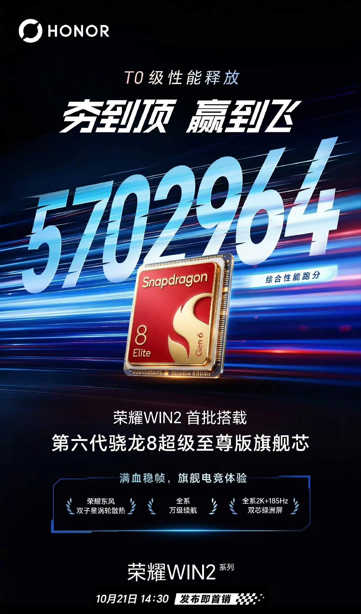 最近荣耀WIN2的跑分信息曝光，综合成绩来到570万级别，看完数据，我对这款新机