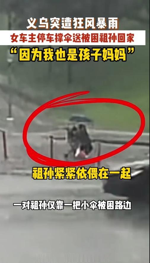 暴雨无情，人间有爱
 
骤雨倾盆，善意暖心！6月4日，浙江义乌遭遇狂风暴雨，恶劣