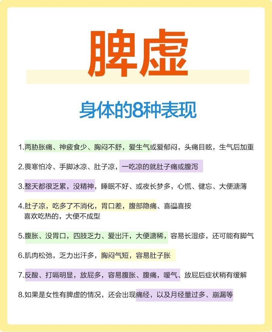 脾虚常见的8种表现，对照一下