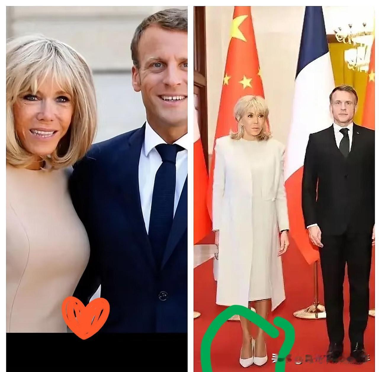 马克龙怕是要气笑！

带71岁爱妻布丽吉特访华，

居然被拿去跟泰王妃苏提达比年