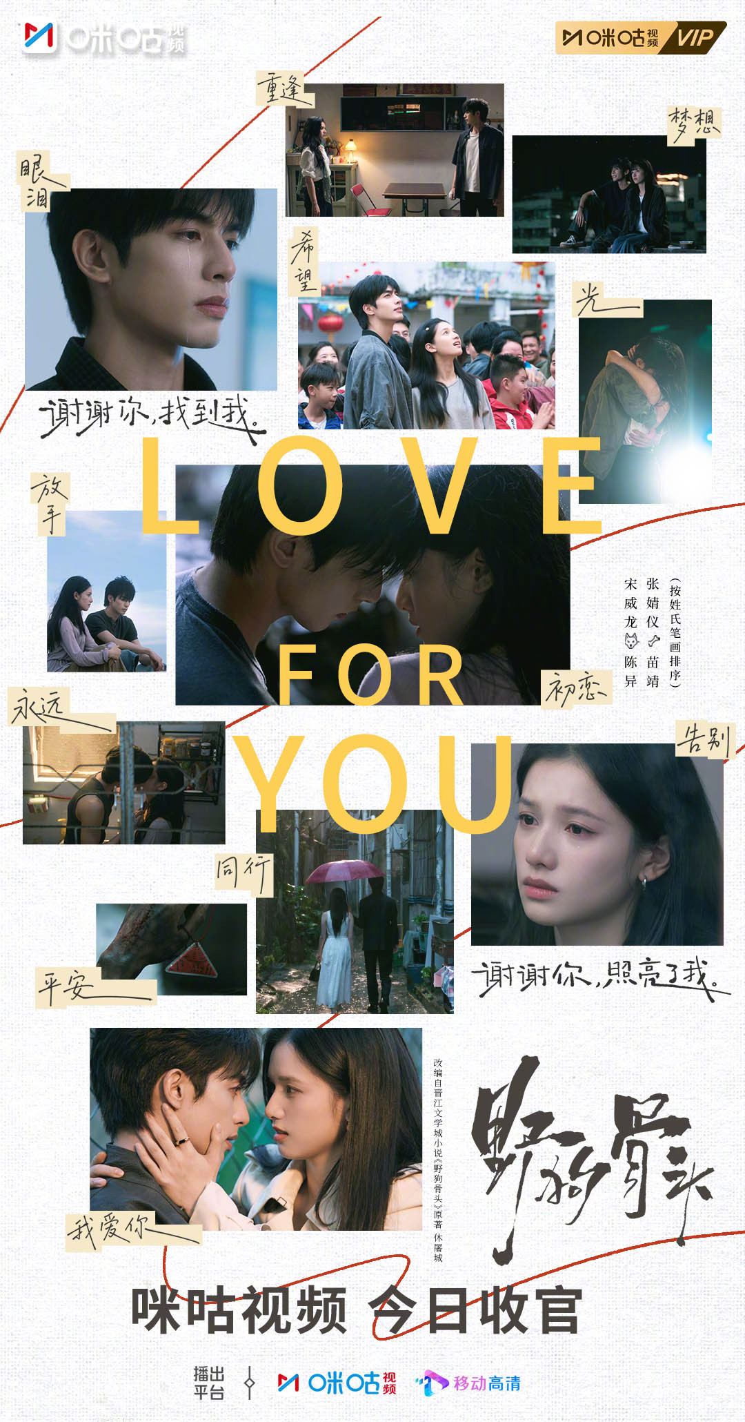 #上咪咕看野狗骨头##野狗骨头收官##野狗骨头# 淋过同一场大雨的我们，早在命运