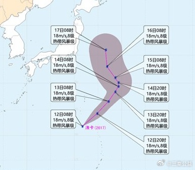 2026年8月12日上午，2026年第17号台风“浪卡”生成。截至当日8时，台风
