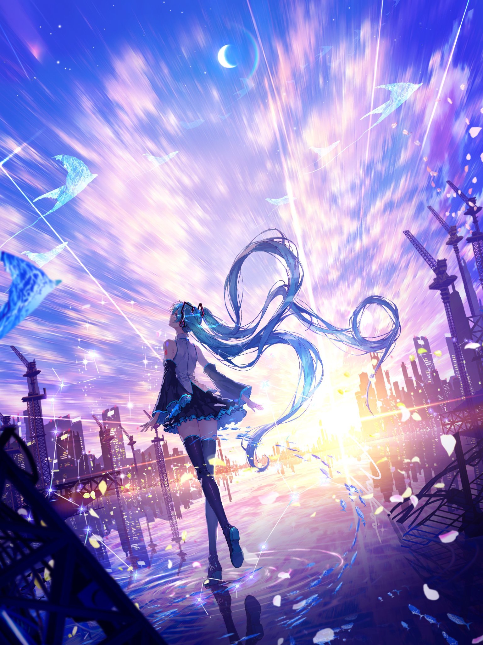 初音未来动漫仲夏狂欢季 在璀璨盛世里诞生的miku殿下.绘：makoron117