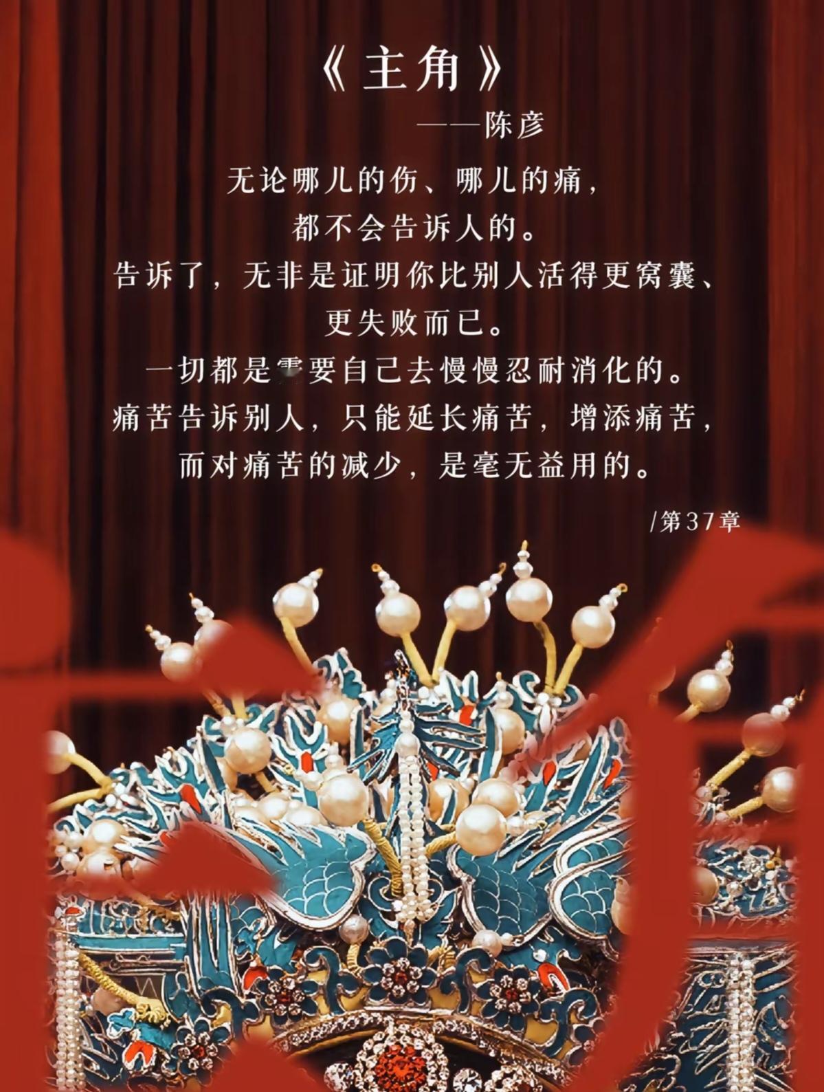 《主角》书籍金句分享
这就是文学、戏剧要探索的那个吊诡、无常吧。