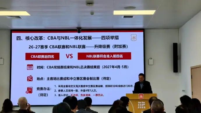 CBA计划在2026-27赛季推出升降级附加赛2027年4-5月，CBA联赛常规