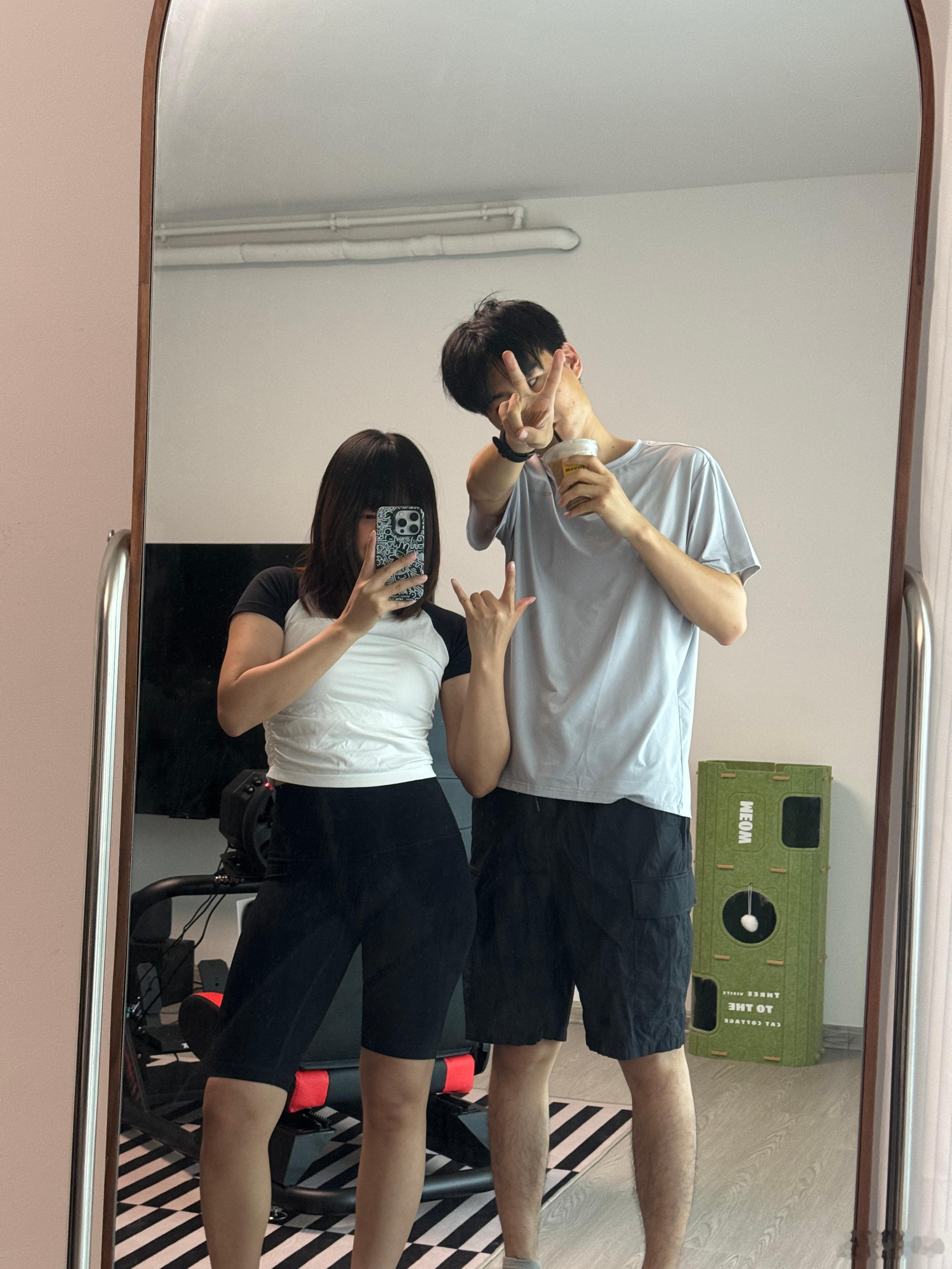 情侣健身OOTD，简单就好[么么哒]情侣健身我的日常plog ​​​