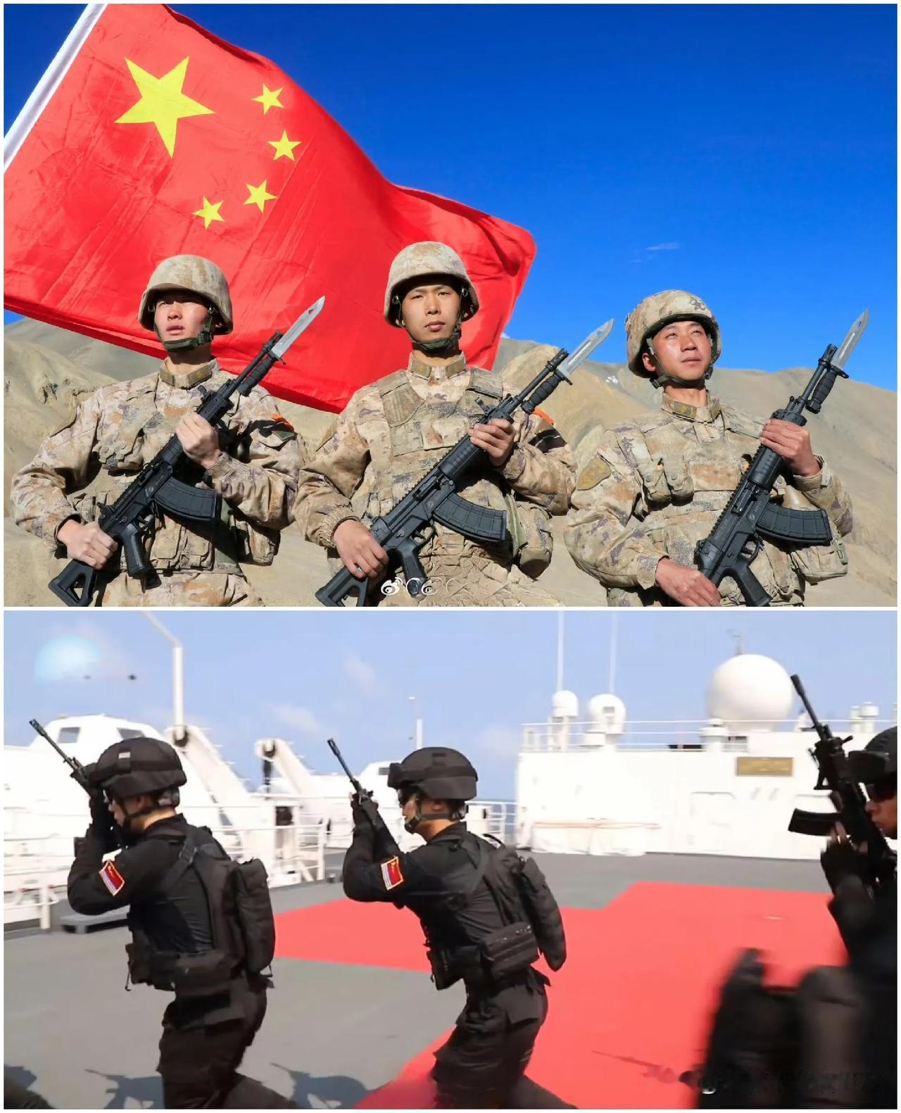 [呲牙] 国产QBZ-191自动步枪列装速度还挺快的嘛（图1上：陆军；图1下：海