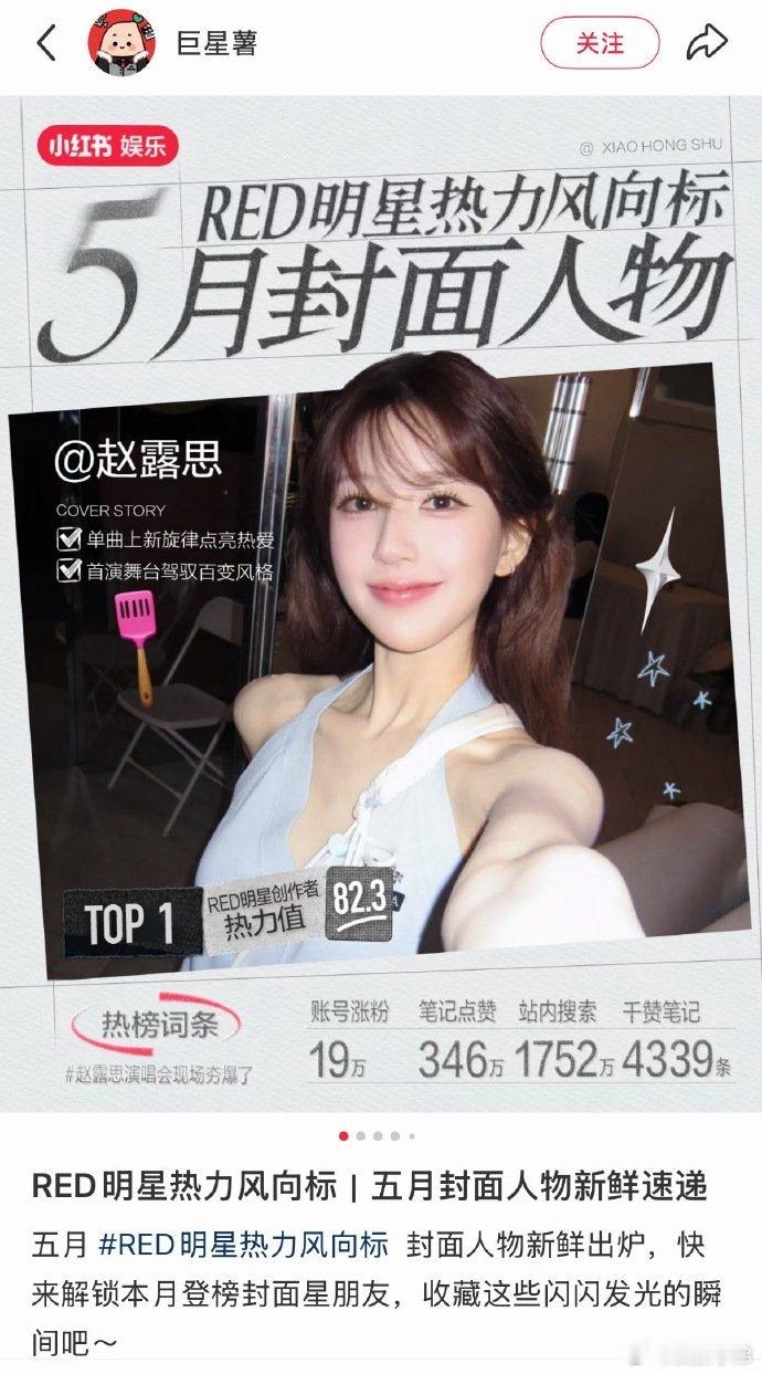 🍠5月封面人物赵露思top1