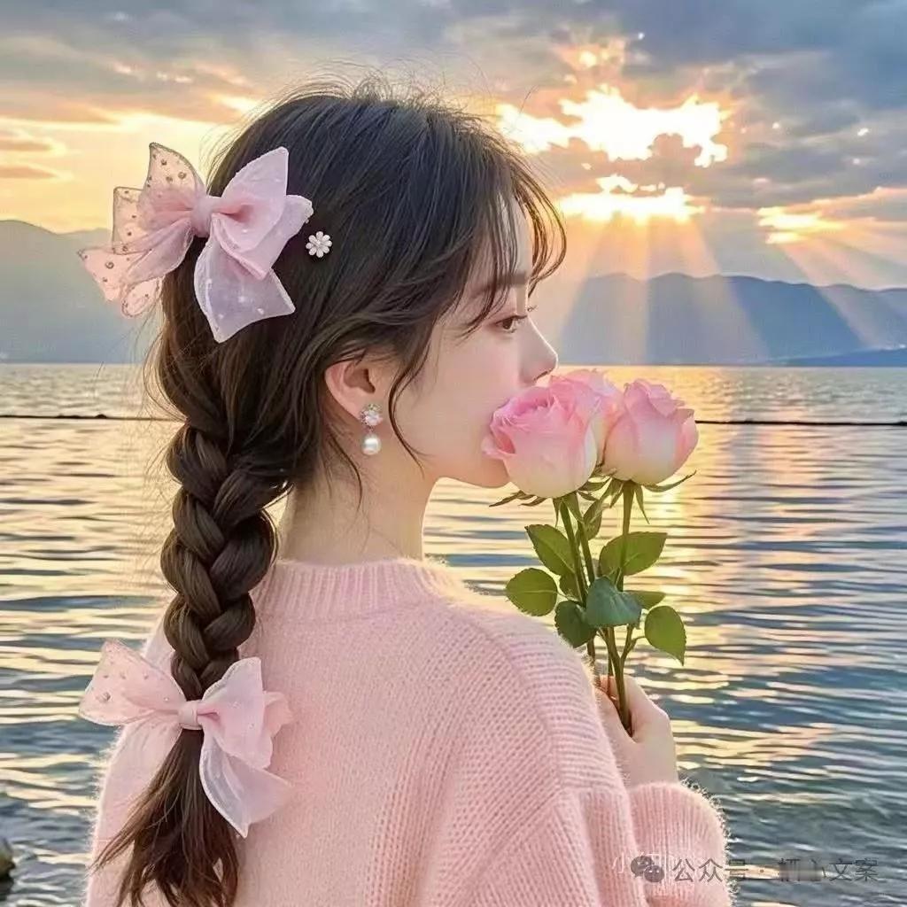 少女心满满的海边浪漫时光，玫瑰与发饰的完美搭配，宛如童话般美丽！温柔甜美发饰 温