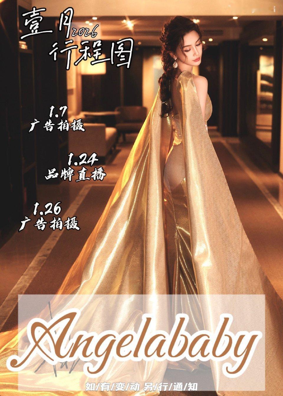 angelababy粉丝自制的行程图新的一年鼻姐也要多多出来