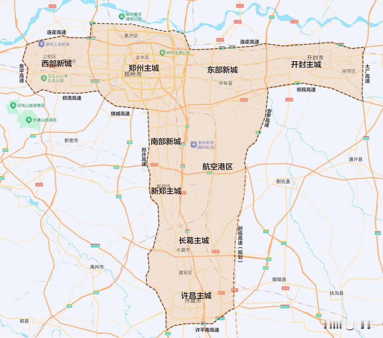 郑州都市圈核心，超级巨型发展区来了！
郑（港）汴许将是未来中原城市群、郑州都市圈