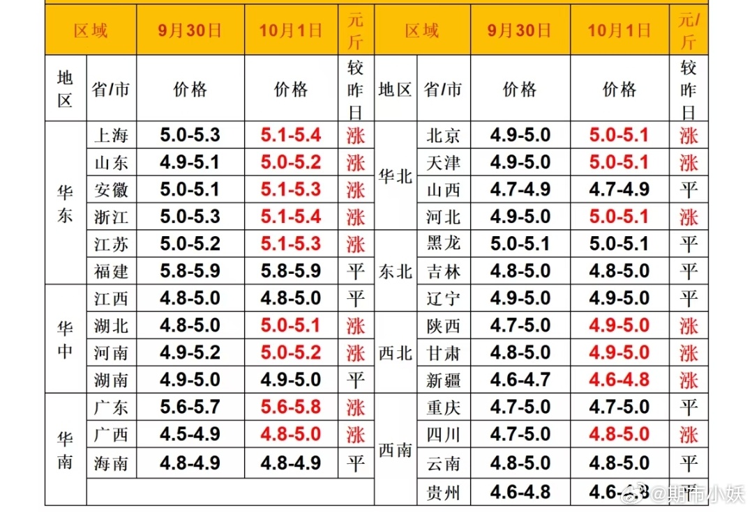 每日猪价 ​​​