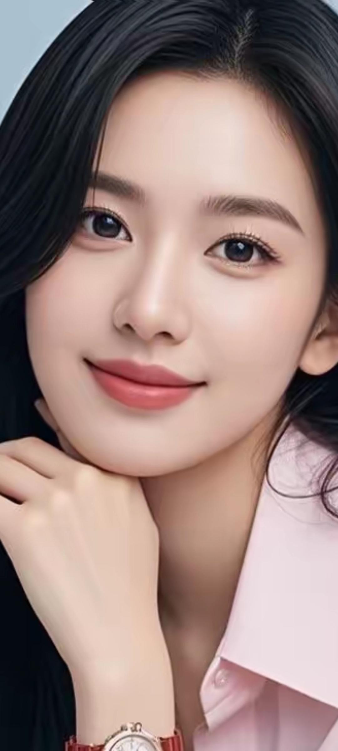 温柔甜美的粉色衬衫，搭配精致手表，散发优雅气质。