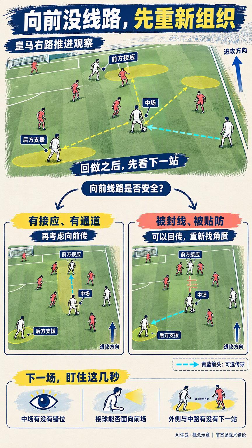 皇马右路推进卡住时，中场要先把传球角度拉出来北京时间2026年10月22日03: