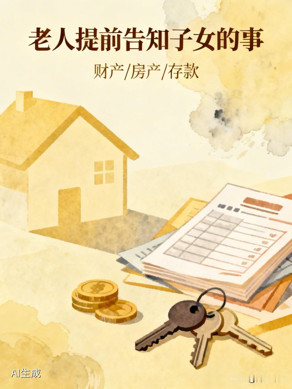 老人有哪些事要提前告知子女？老人有些事真得提前跟子女说。首先是财产积蓄和房产安排