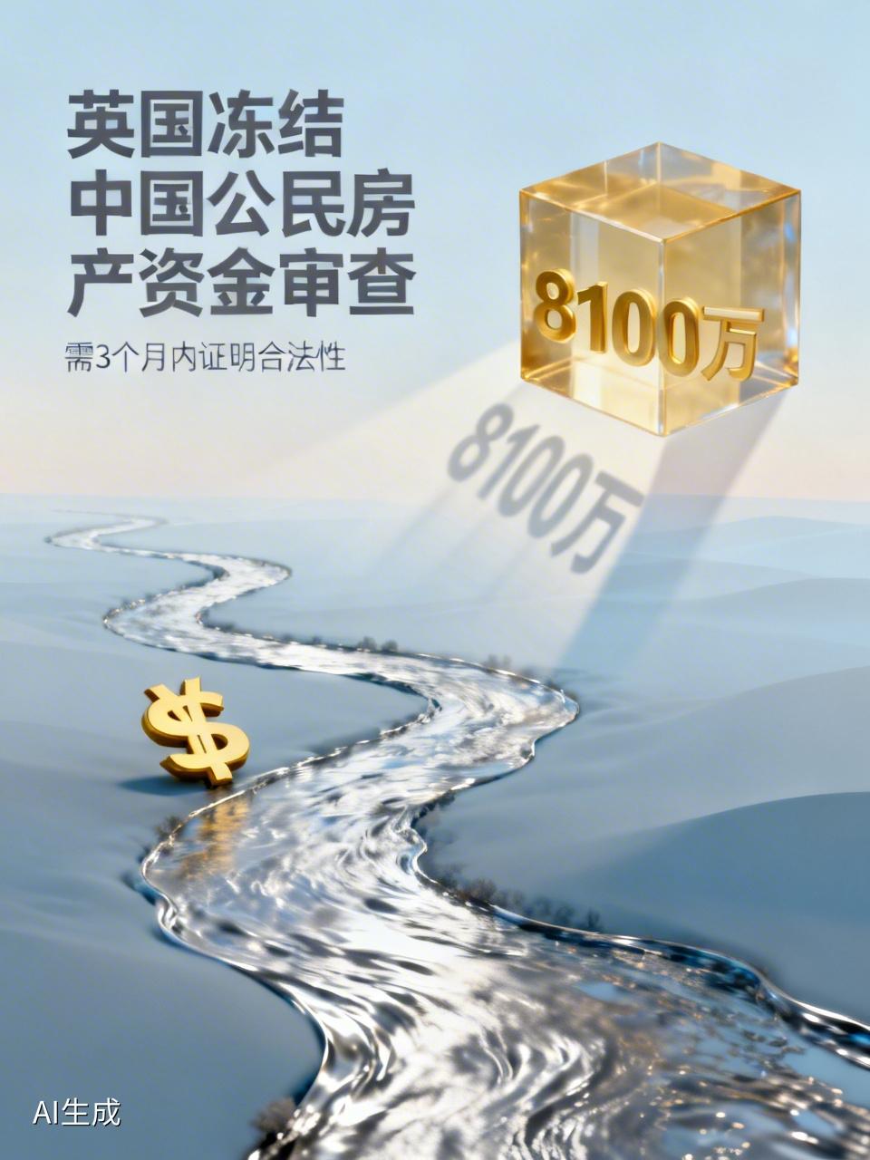 英国冻结一中国公民及关联公司8100万英镑房产，要求3个月内证明购房资金合法
此