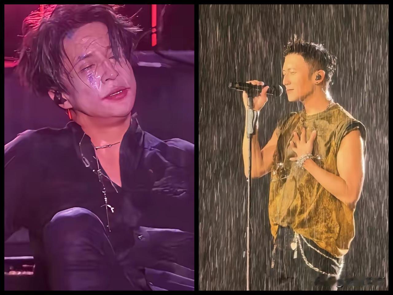 薛之谦演唱会淋雨，
秒变“宋小宝”既视感，
简直是人如其歌《丑八怪》！
再看谢霆