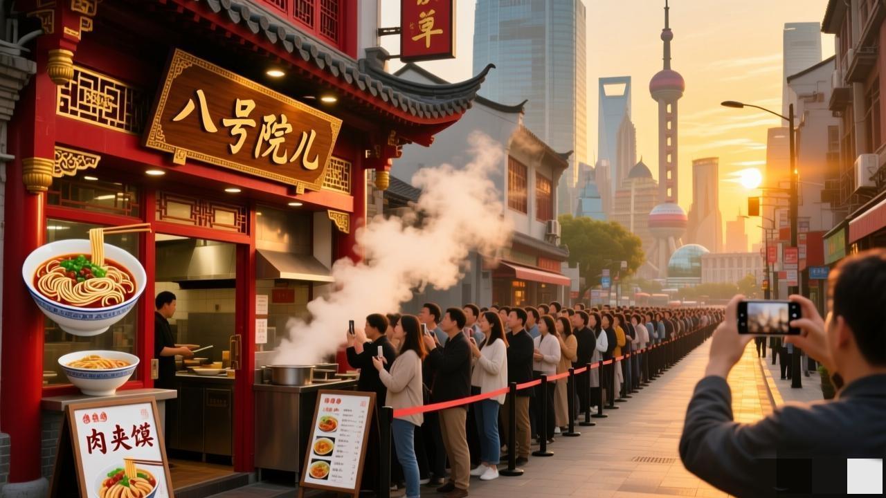 不是限量球鞋，只是一碗32块的油泼面！

某位曾跌落神坛的男星在上海开的面馆，硬