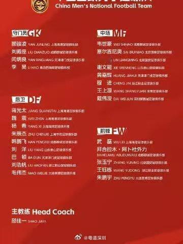 津门虎3人入选国足大名单【津门虎3人入选国足大名单】中国足协公布国足备战2027