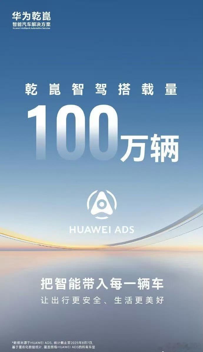 搭载华为乾崑智驾的车，已经超过100万辆了，这段时间一直在用，我觉得华为的辅助驾