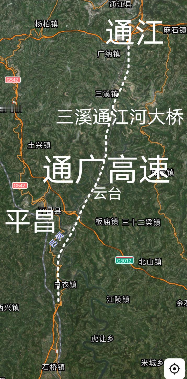 年底通车，巴中通江至广安的通广高速通江至平昌白衣段全长约974的云台通江河大桥为