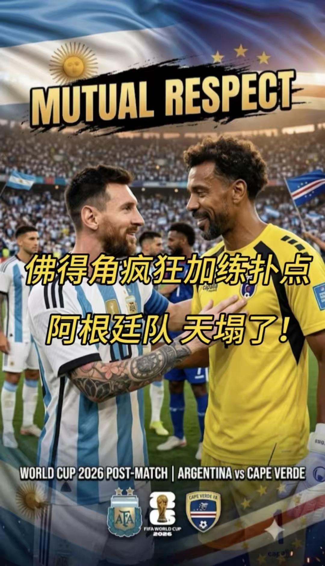 阿根廷队天塌了！佛得角门将正疯狂加练扑点！阿根廷队的天塌了，佛得角40岁门将沃齐