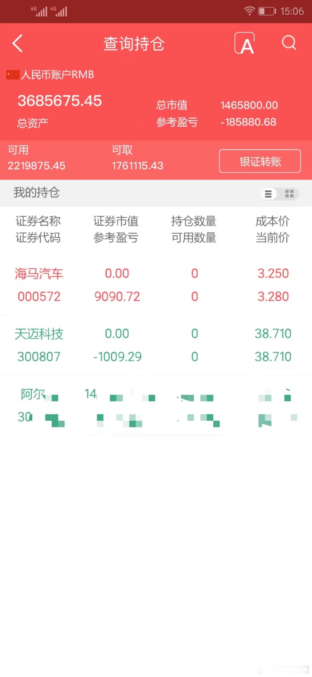 实盘擒龙；7月23日上午，3685675.45本金；46.7万，目前账户368.