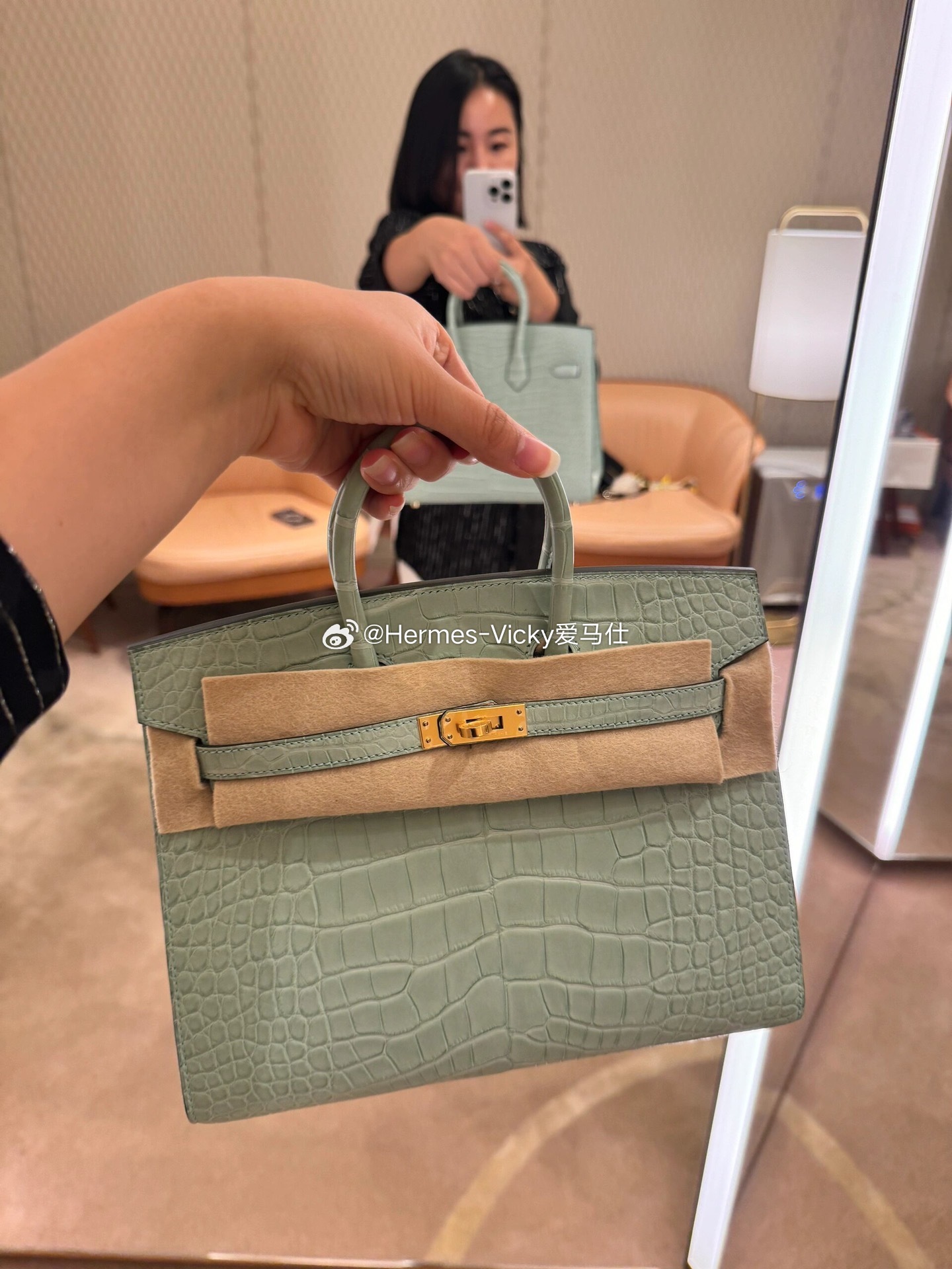 birkin20 外缝 6U 薄荷绿 很可爱 很小只 颜值巅峰 