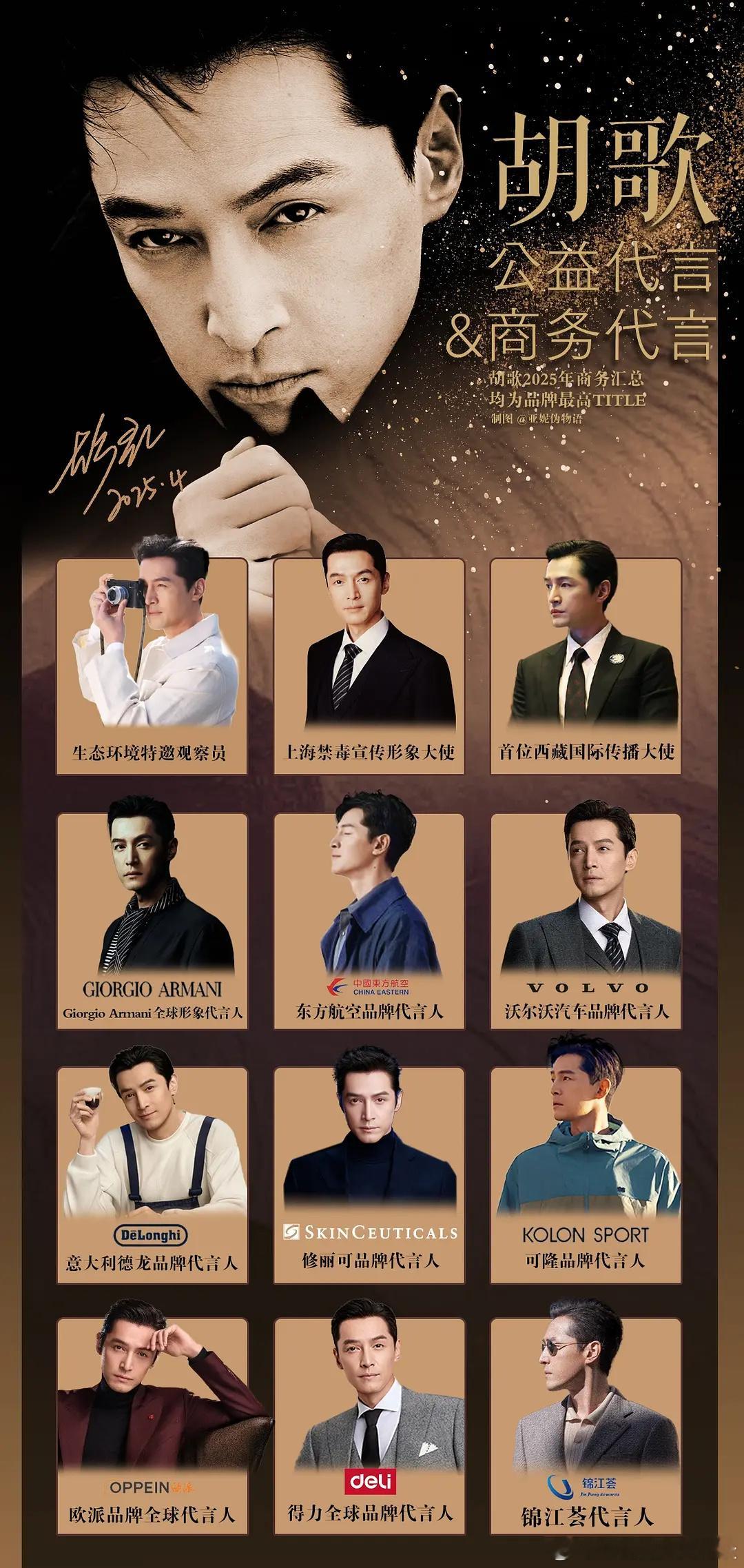 胡歌现存代言，粉丝完全不用担心，咖位摆在这呢 