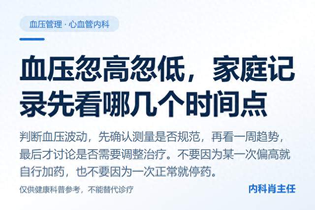 血压忽高忽低，家庭记录先看哪几个时间点
