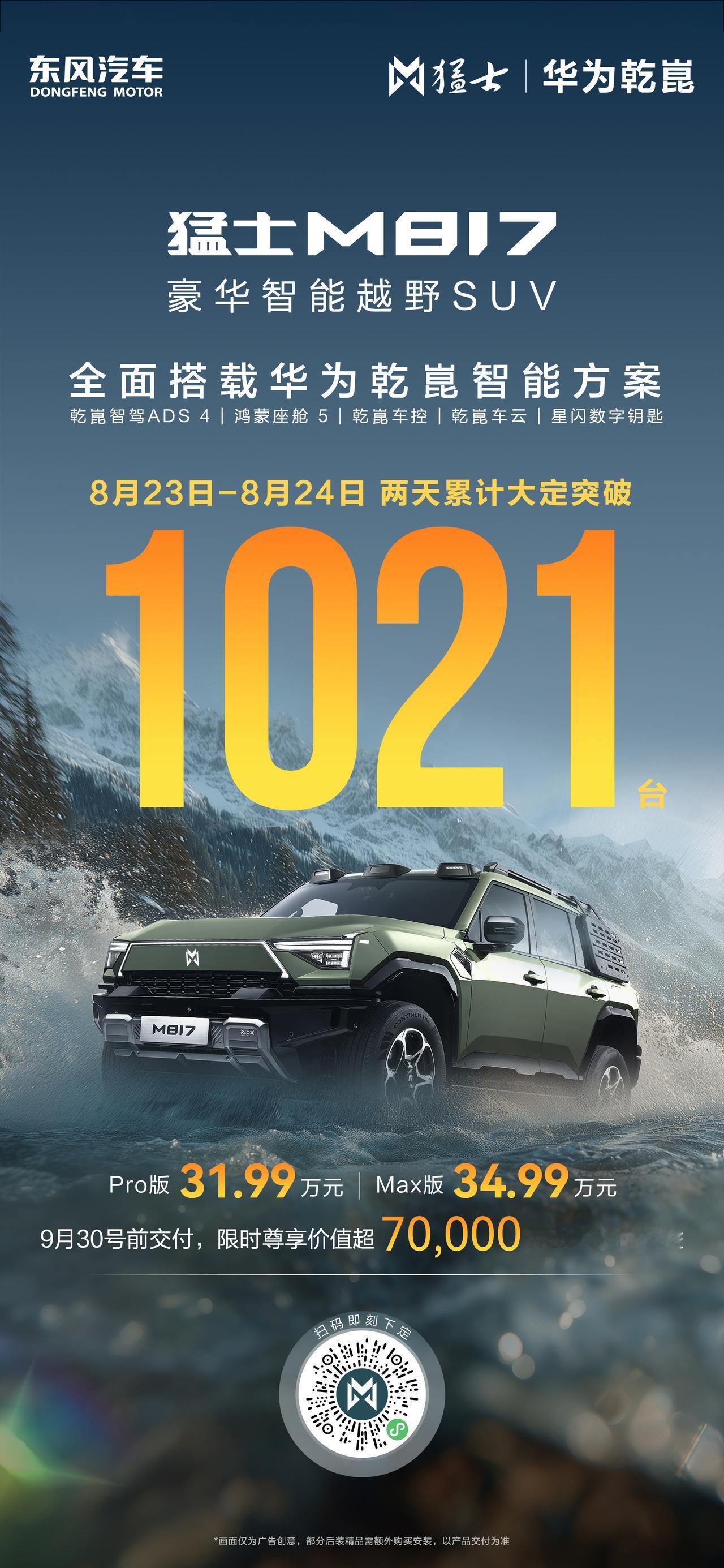 周末两天大定突破1021 台
入手猛士M817的最好时机【来自懂车帝车友圈】