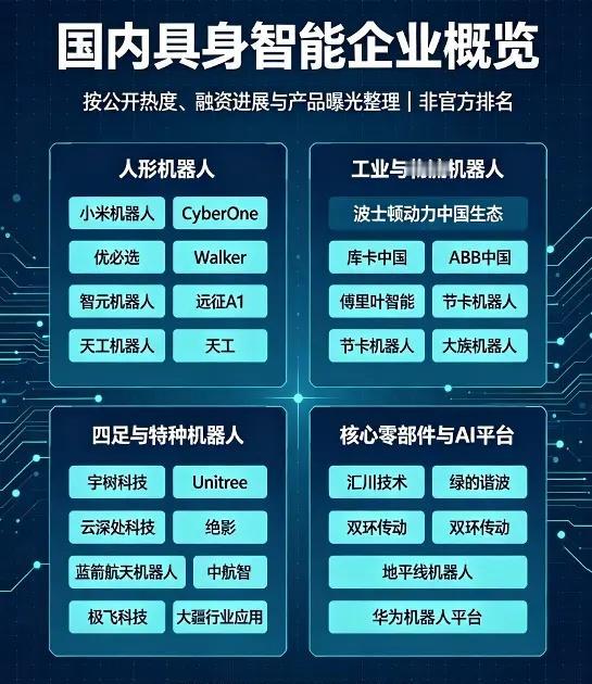国产机器人天团，谁在领跑？。📱刷到这张“国内具身智能企业图谱”，我直接瞳孔地震