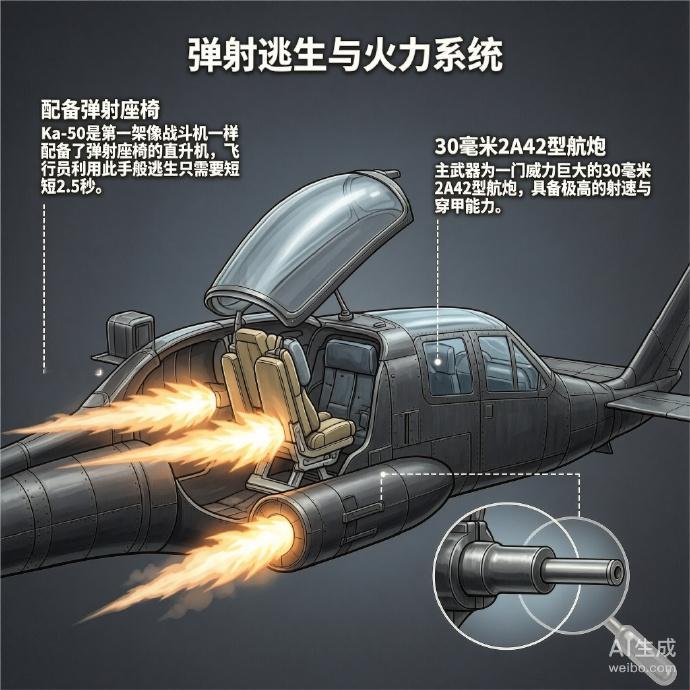 军事ai新视野 俄罗斯Ka-50“黑鲨”武装直升机Ka-50“黑鲨”是卡莫夫设计