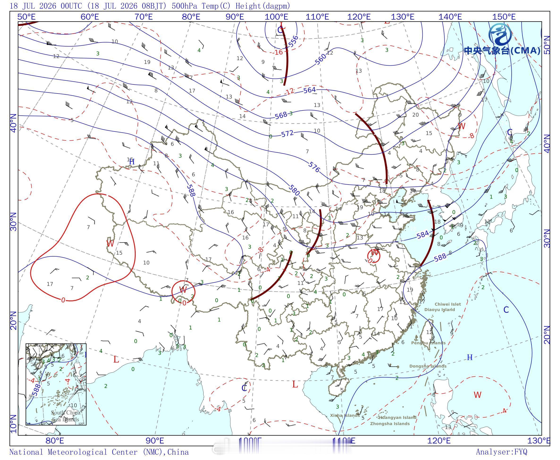 强对流天气 今天，副热带高压已明显东退南撤，长江中下游流域的强回波明显发展增多中