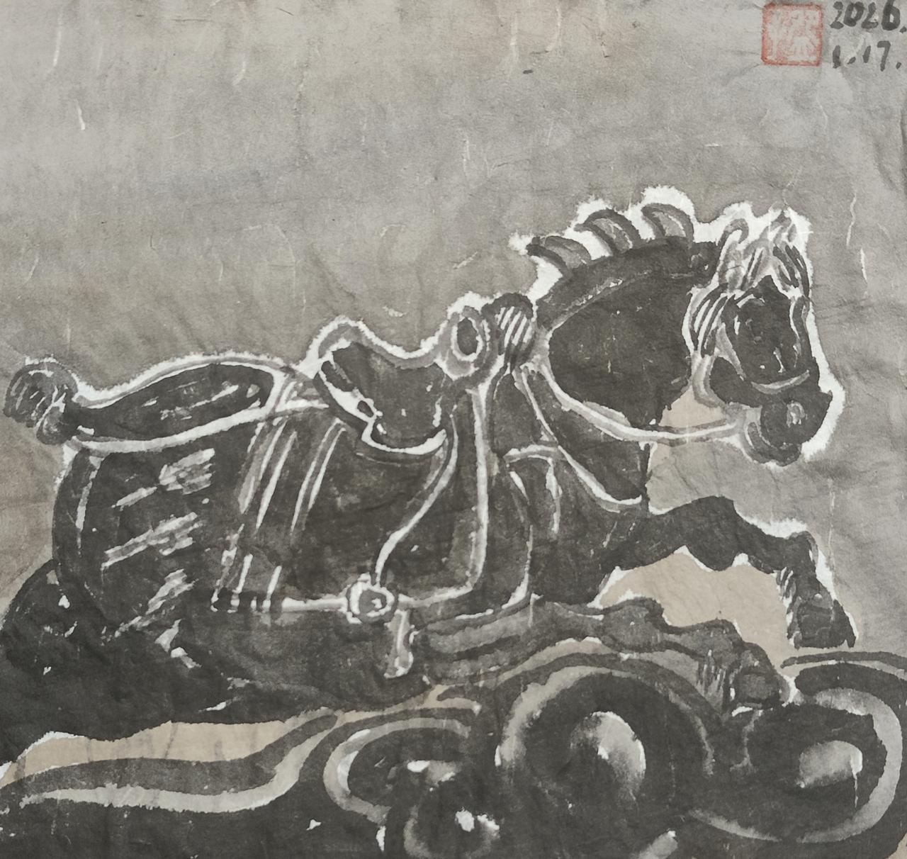 碗子的纸片水墨