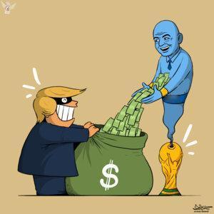 胡塞武装发布一幅与世界杯有关的漫画