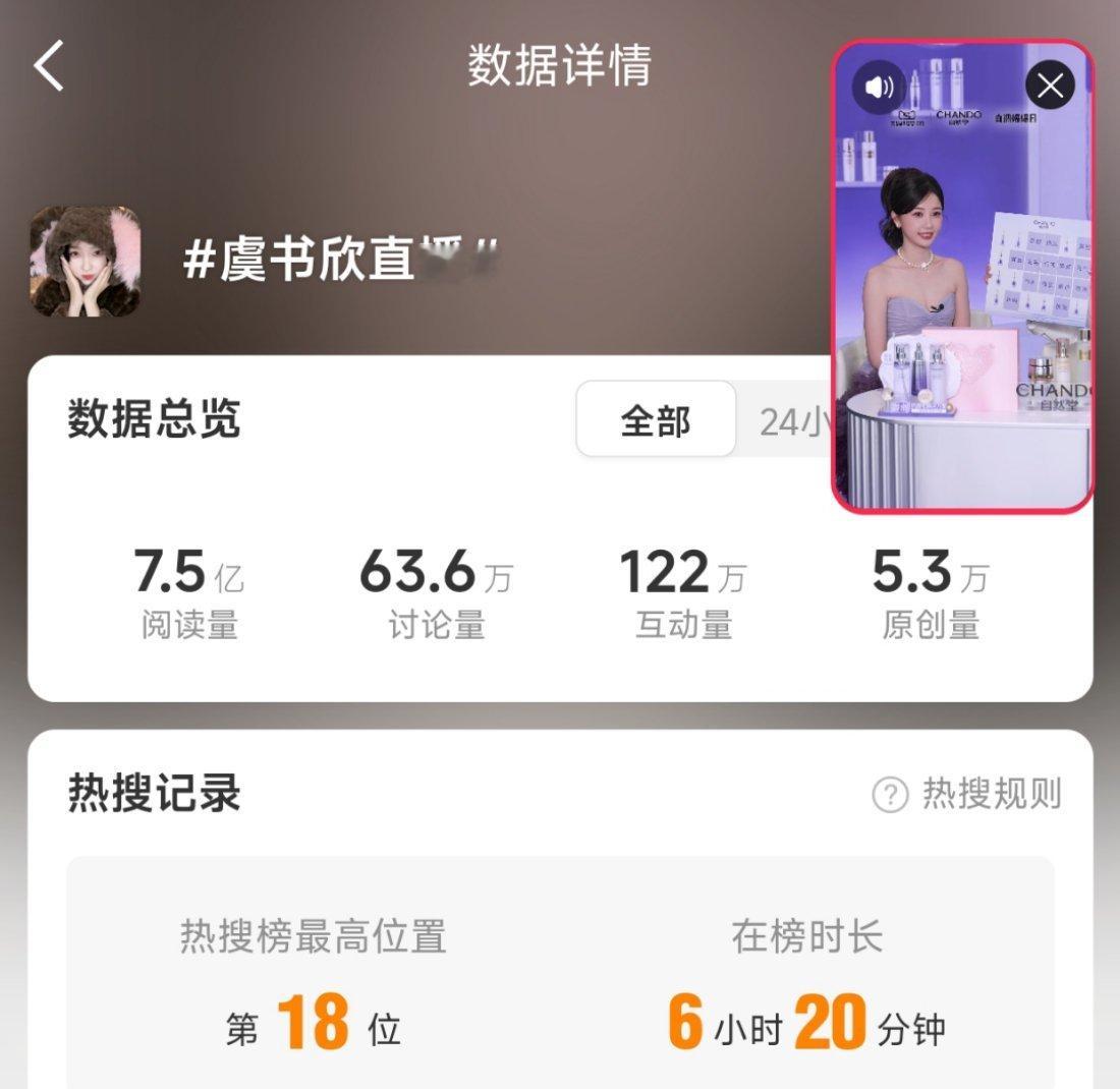 虞书欣直播热搜中，发帖发帖安利安利 ​​​