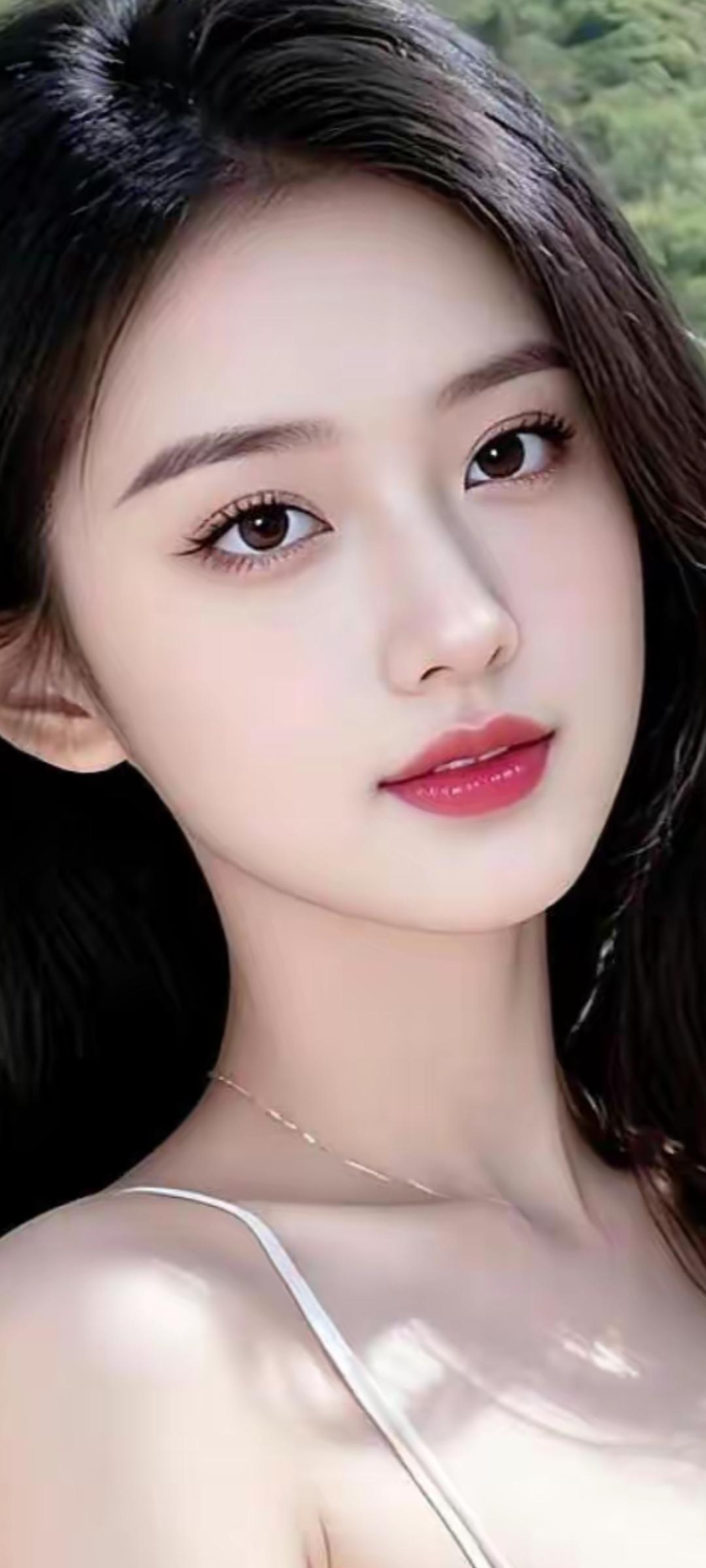 甜美少女，清新自然，红唇轻启，阳光明媚