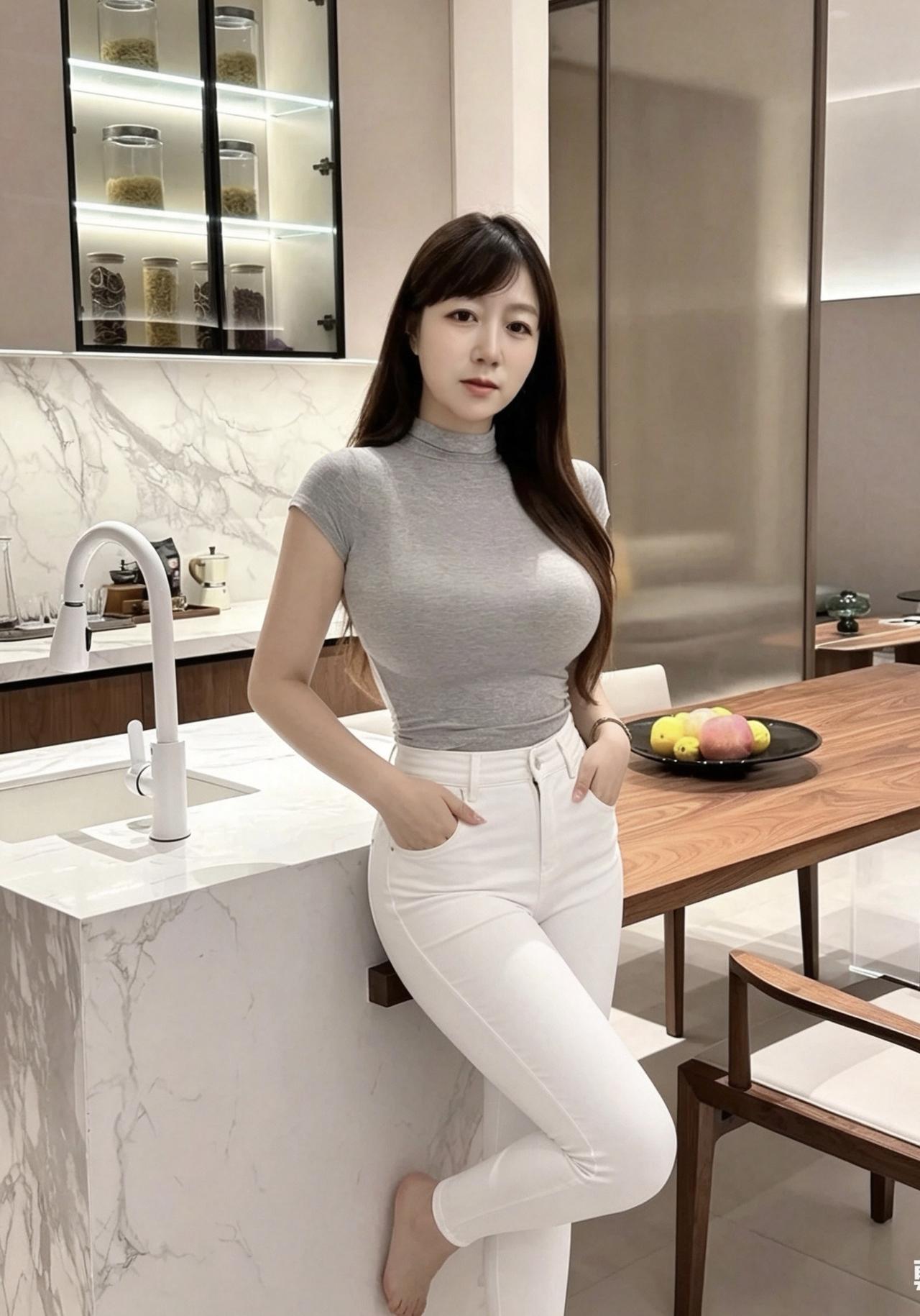 少妇的小身材真好看，白色裤子最迷人成熟稳重的美女你喜欢吗?