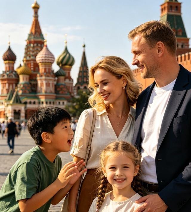 破防了！俄罗斯一家三口来中国旅游，当准备离开中国时，小男孩竟然偷偷找到海关人员，