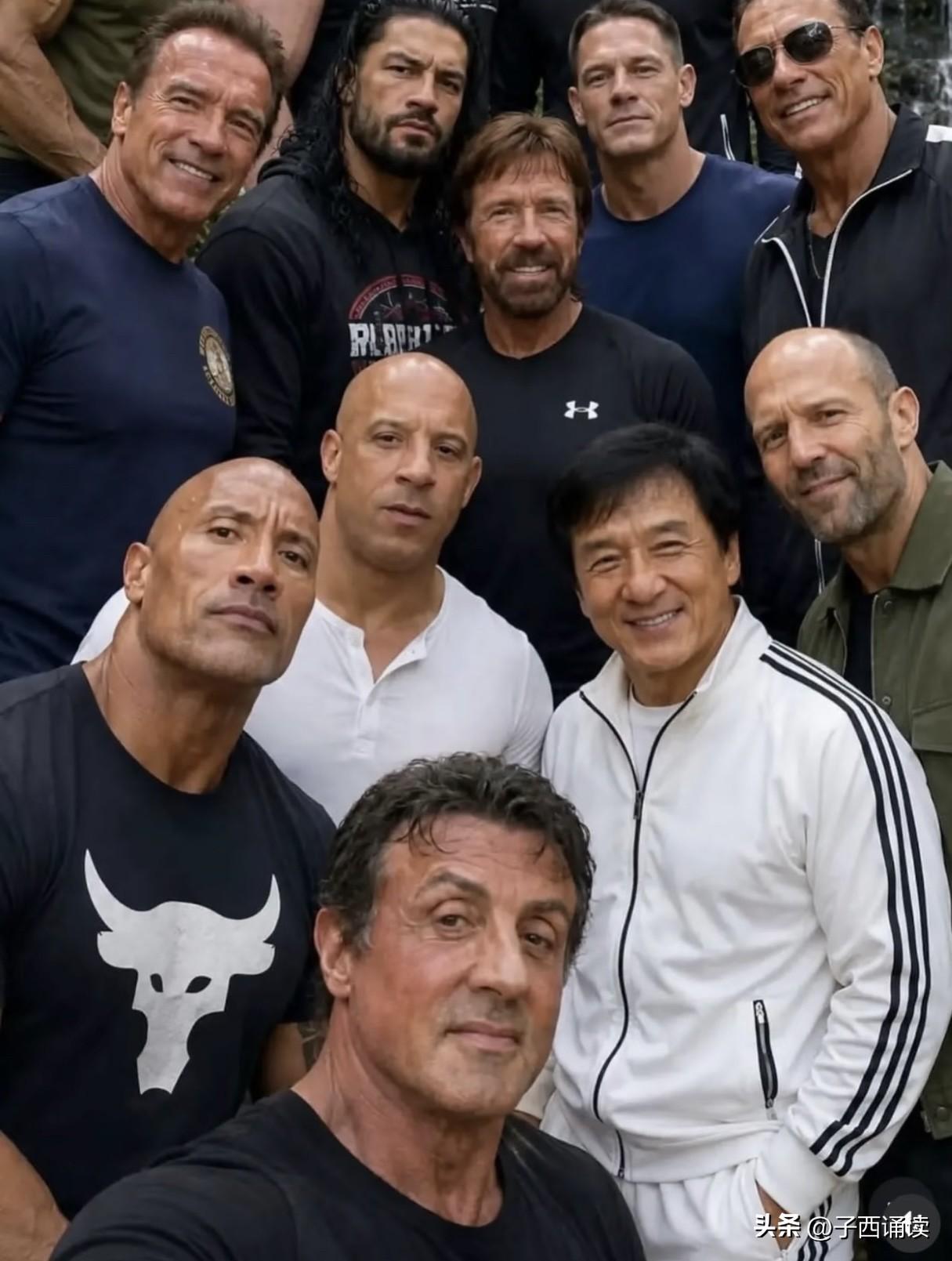 看看，能够跻身世界顶级硬汉行列，可见成龙在全球演艺圈的地位有多高！