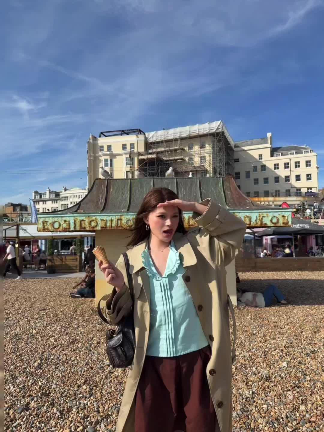 看到超美的Brighton和白崖～☺️