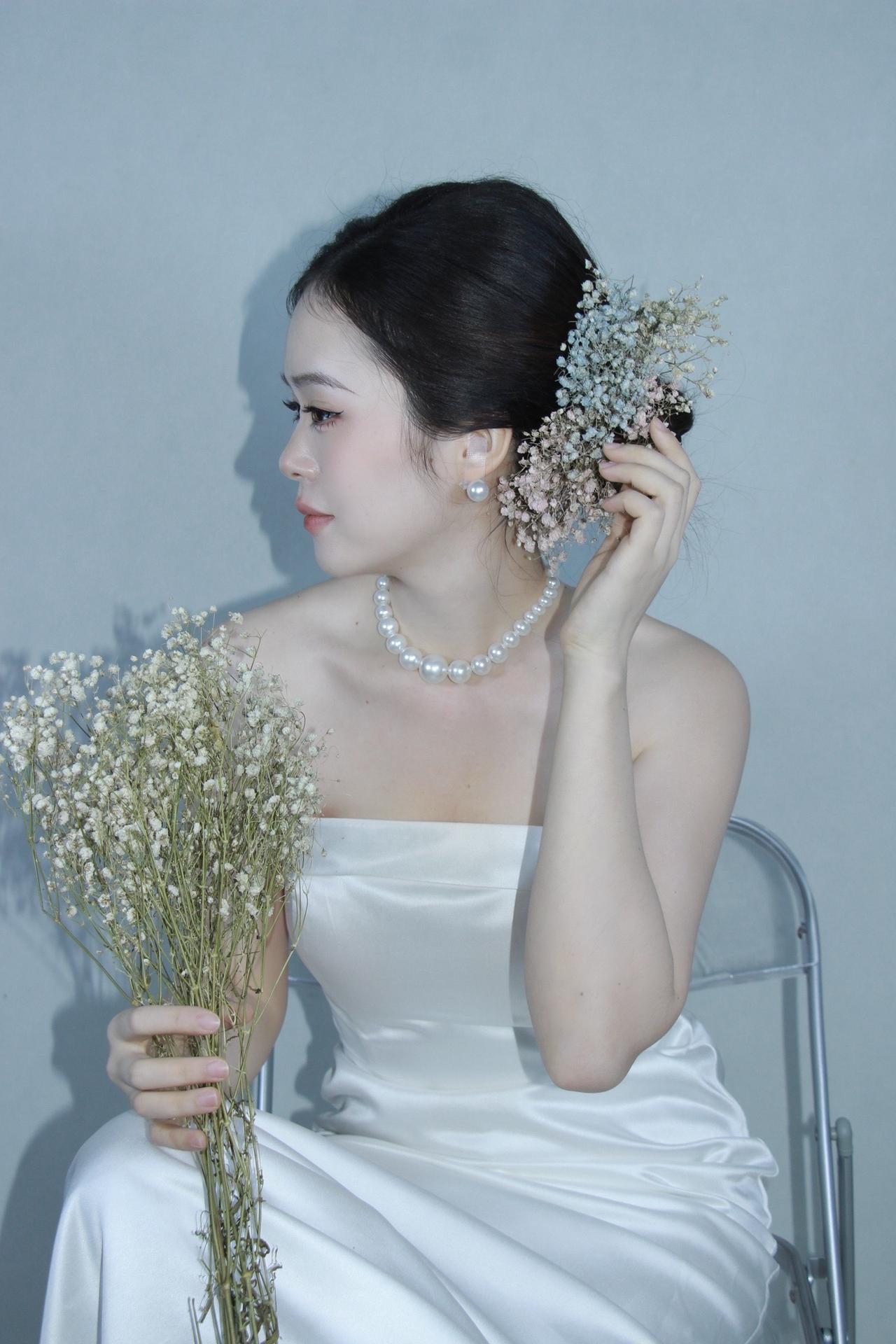 @耶耶缺 刘亦菲同款满天星造型个人写真拍摄 笑容是最好的自拍 满天星簪花造型