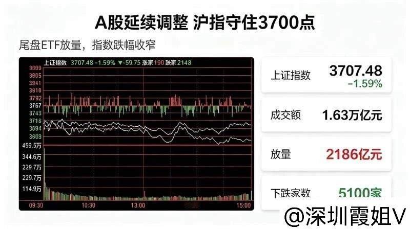 指数大幅下跌，超5100个股翻绿，后续要观察两个重点！解盘要点：A 股今日继续调