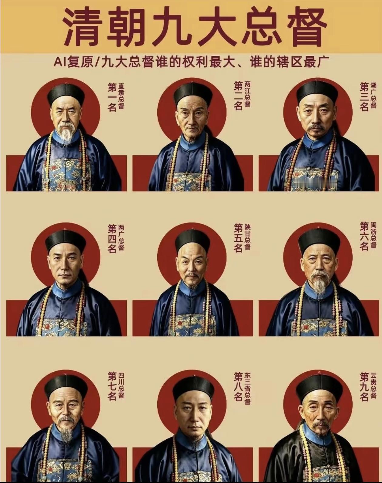 清朝九大总督排名！谁权力最大，谁地盘最广？