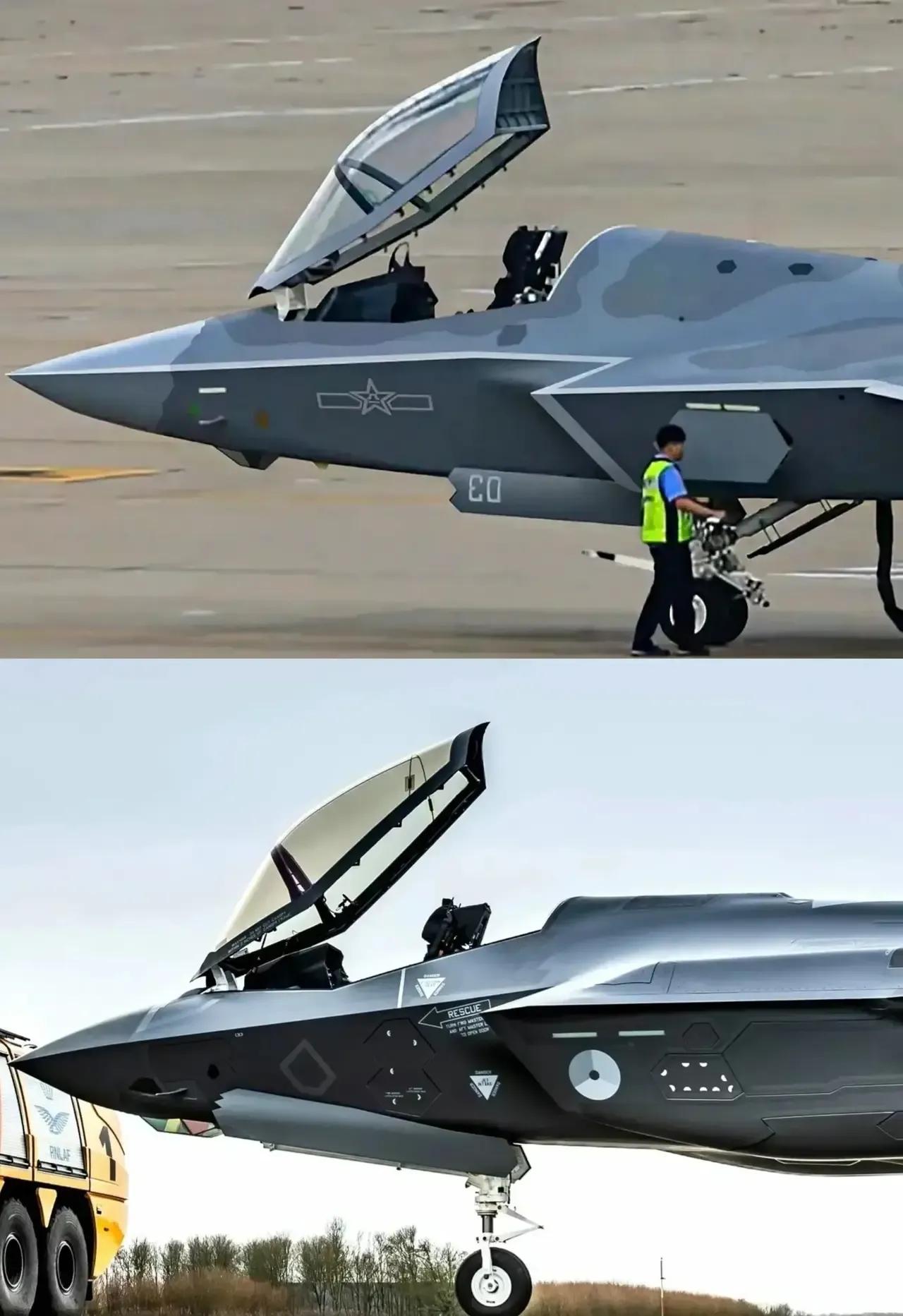 歼-35和F-35对比图！
从外型上看，明显F35更高级一些，更注重飞行员的娱乐