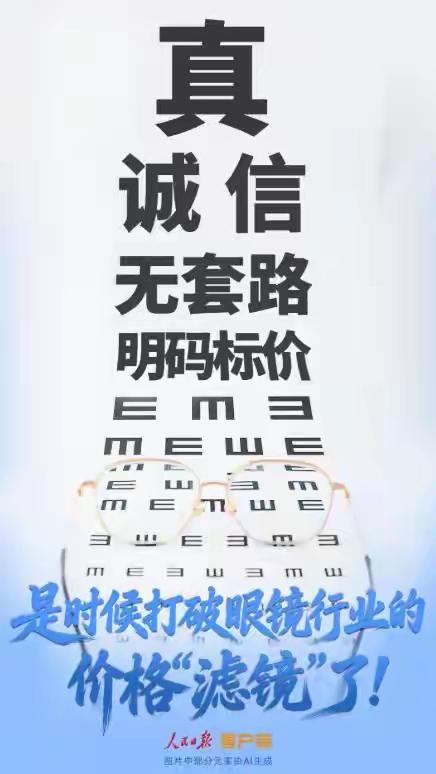 今天看到人民网发的“是时候打破眼镜行业价格滤镜了”的文章，不由得想说我自己一直想