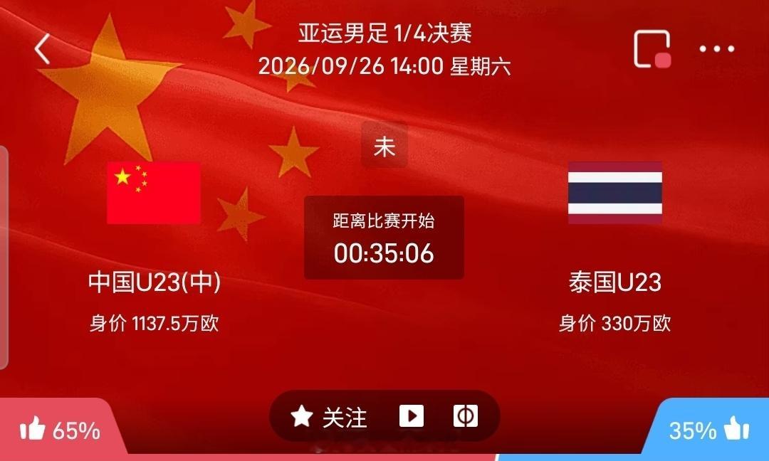 【足球】周六001亚运男足方向：中国U23vs泰国U23亚运男足：中国U23VS