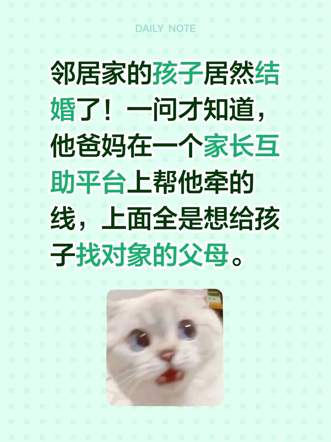 邻居家的孩子居然结婚了！一问才知道，他爸妈在一个家长互助平台上帮他牵的...
